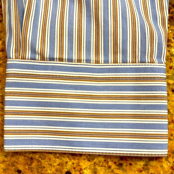 JOSEPH ABBOUD COTTON BOYS SIZE 16 STRIPED BUTTON UP SHIRT WITH FRONT POCKET - Picture 4 of 7